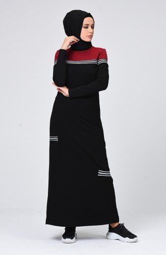 Schwarz Hijab Kleider 99232-02