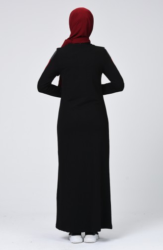 Schwarz Hijab Kleider 99238-01
