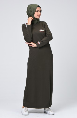 Khaki Hijab Kleider 99242-04