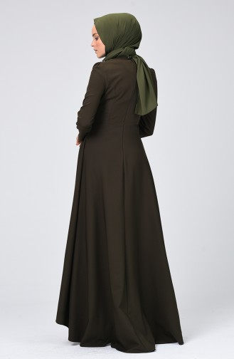 Khaki Hijab Kleider 9651-04