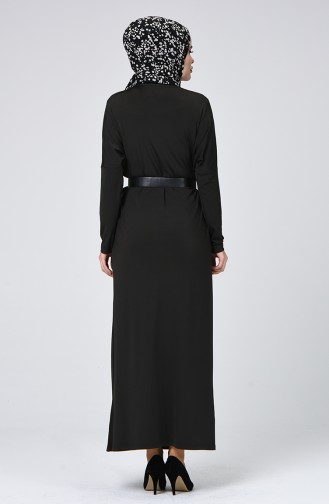 Yarasa Kol Sandy Elbise 7952-01 Siyah