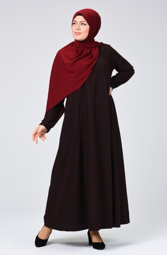 Weinrot Hijab Kleider 8046-02