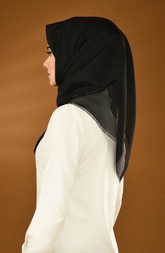 Plain Crepe Taffeta Scarf Black 901564-18