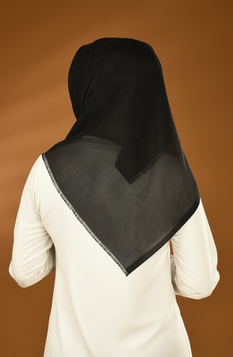 Plain Crepe Taffeta Scarf Black 901564-18