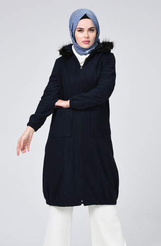 Fur Filt Coat Navy blue 5278-03