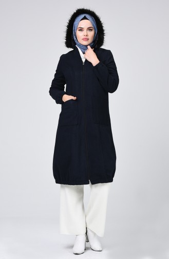 Fur Filt Coat Navy blue 5278-03