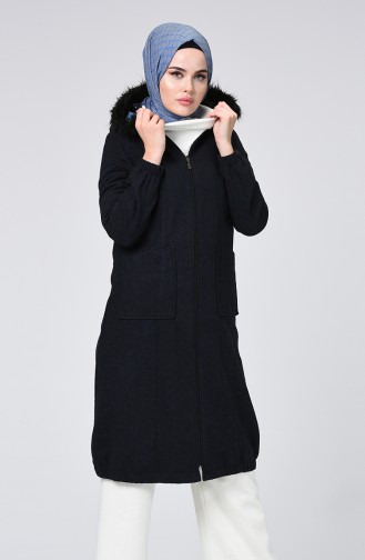 Fur Filt Coat Navy blue 5278A-01