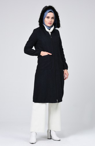 Fur Filt Coat Navy blue 5278A-01