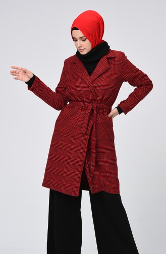 Crowbar Patterned Winter Cape Red 1048B-02