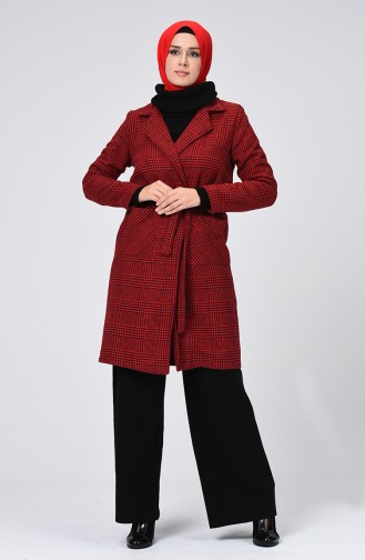 Crowbar Patterned Winter Cape Red 1048B-02