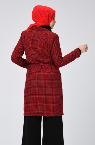 Crowbar Patterned Winter Cape Red 1048B-02