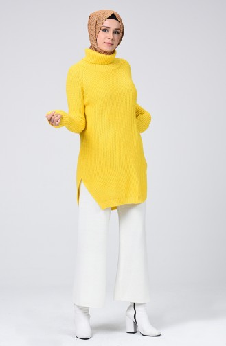 Turtleneck Tricot Sweater Lemon Yellow 2220-11