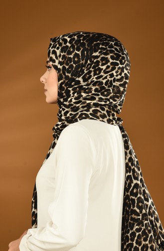 Alisya Leopard Printed Shawl Black Mink 13154-02