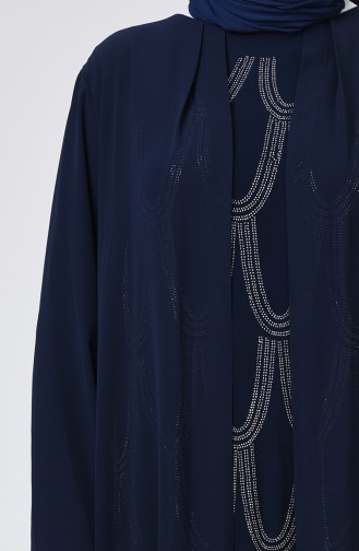 Robe de Soirée Grande Taille 6286-01 Bleu Marine 6286-01