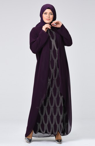 Robe de Soirée Grande Taille 6286-02 Pourpre 6286-02