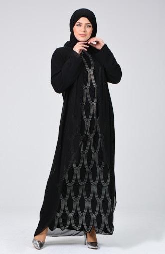 Schwarz Hijab-Abendkleider 6286-03