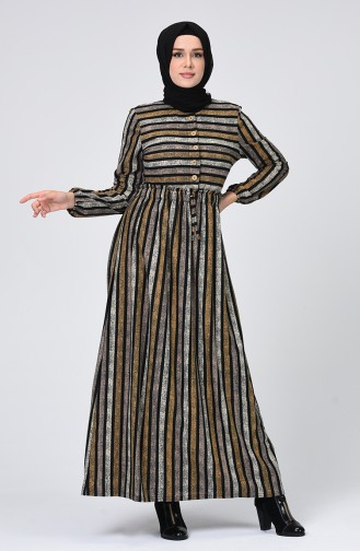 Mustard Hijab Dress 1217-02