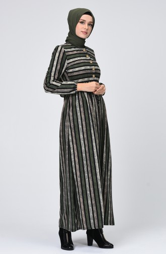Khaki Hijab Dress 1217-03