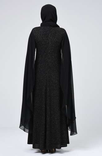 Black Hijab Evening Dress 1311-01