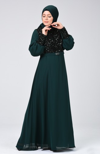 Robe Hijab Vert emeraude 1312-01