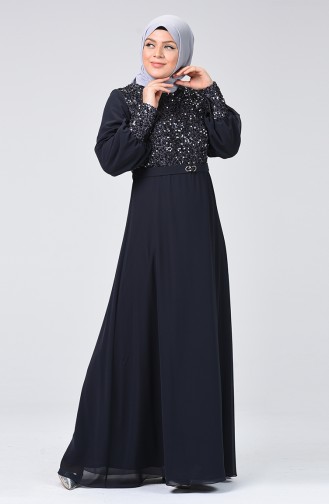 Smoke-Colored Hijab Dress 1312-02