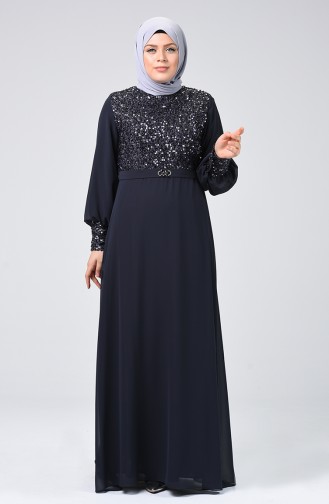 Smoke-Colored Hijab Dress 1312-02