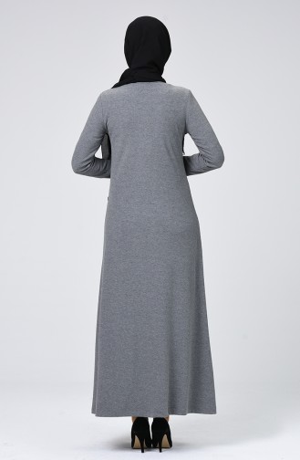 Grau Hijab Kleider 0129-01