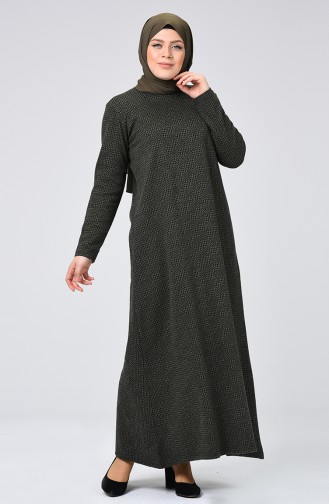 Khaki Hijab Dress 7949-01