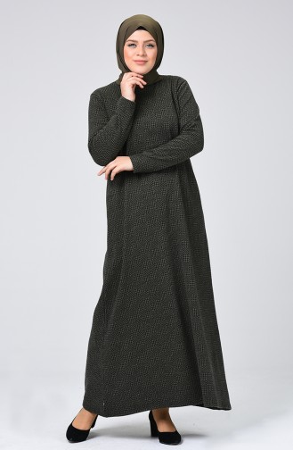 Khaki Hijab Dress 7949-01