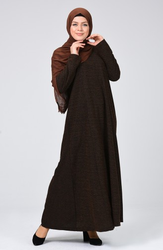 Tan Hijab Dress 8046-01