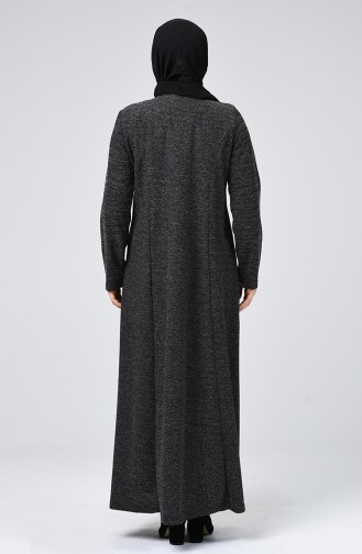 Schwarz Hijab Kleider 8046-03