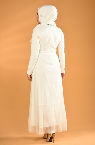 Weiß Hijab Kleider 5014-04