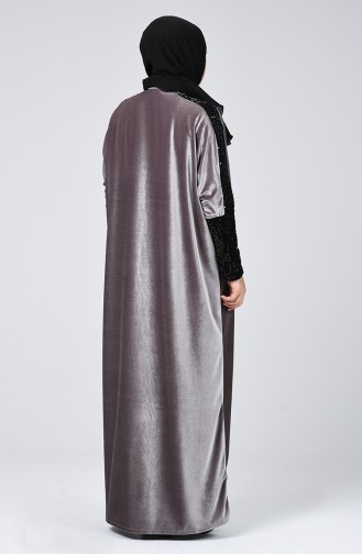 Dark Beige Hijab Dress 1077-02