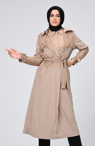 Trench Coat Velours Avec Ceinture 5872-02 Pierre 5872-02