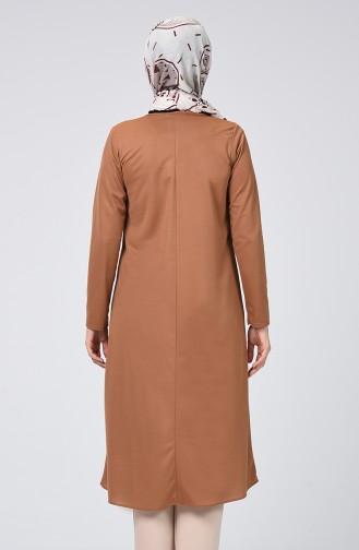 Düz Uzun Tunik 0558-06 Taba
