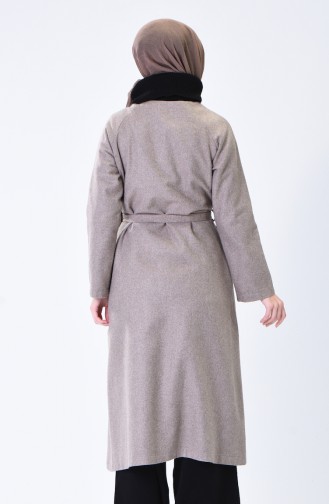 معطف طويل بني مائل للرمادي 5505-07