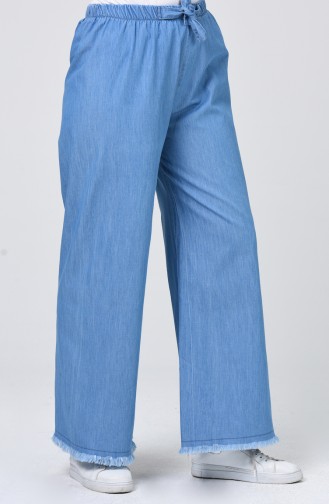 Elastic Denim Trousers Light Blue 4083-02