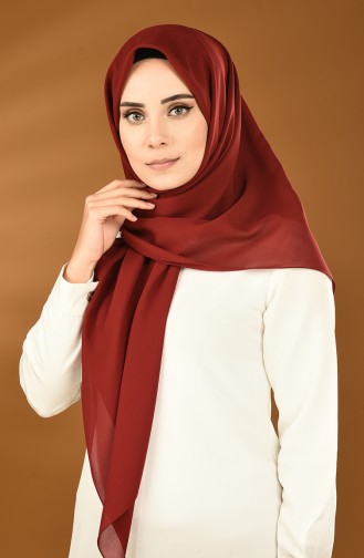 Düz Kare Krep Şal Eşarp 13151-05 Bordo