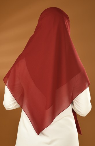 Düz Kare Krep Şal Eşarp 13151-05 Bordo