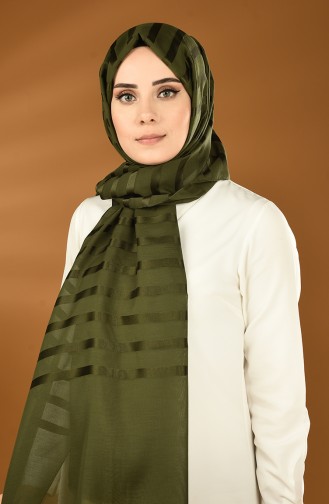 Striped Shawl Khaki 13152-19