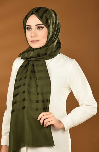 Striped Shawl Khaki 13152-19