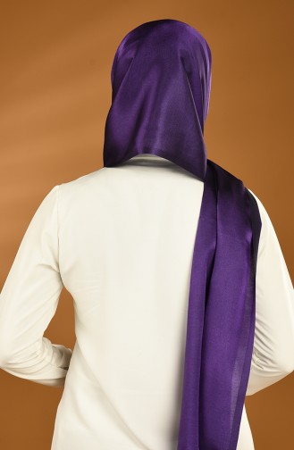 Plain Tasseled Satin Shawl Dark Purple 0043-115