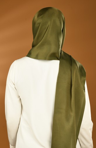 Plain Tasseled Satin Shawl Khaki 0043-124