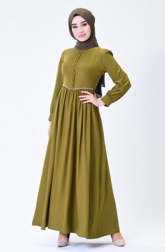 Pistachio Green Hijab Dress 3402-07
