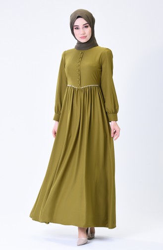 Pistachio Green Hijab Dress 3402-07