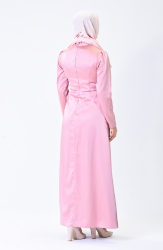 Powder Hijab Evening Dress 1008-02