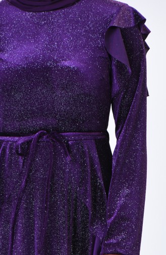 Robe Velours a Paillettes 1008-02 Pourpre 1008-02