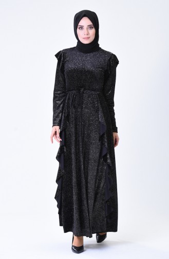 Schwarz Hijab Kleider 1008-03