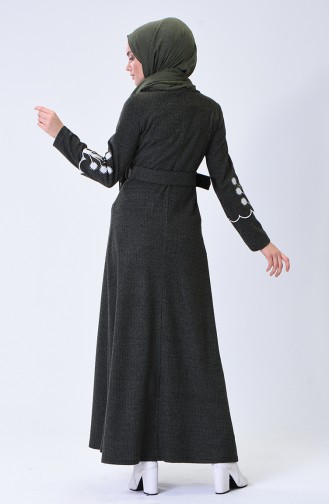 Khaki Hijab Dress 0340-02