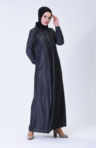 Grau Hijab Kleider 9141-02